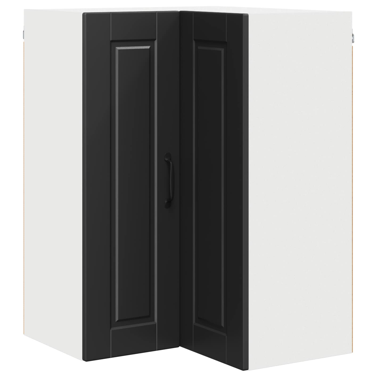 Zidni kutni ormar Crna 57 x 57 x 80 cm Konstruirano drvo