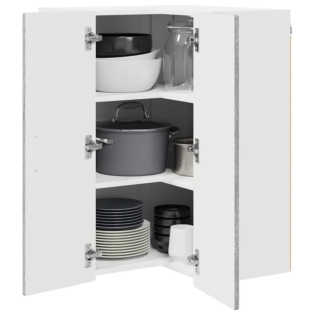 Zidni kutni ormar Siva Sonoma 57 x 57 x 80 cm Konstruirano drvo