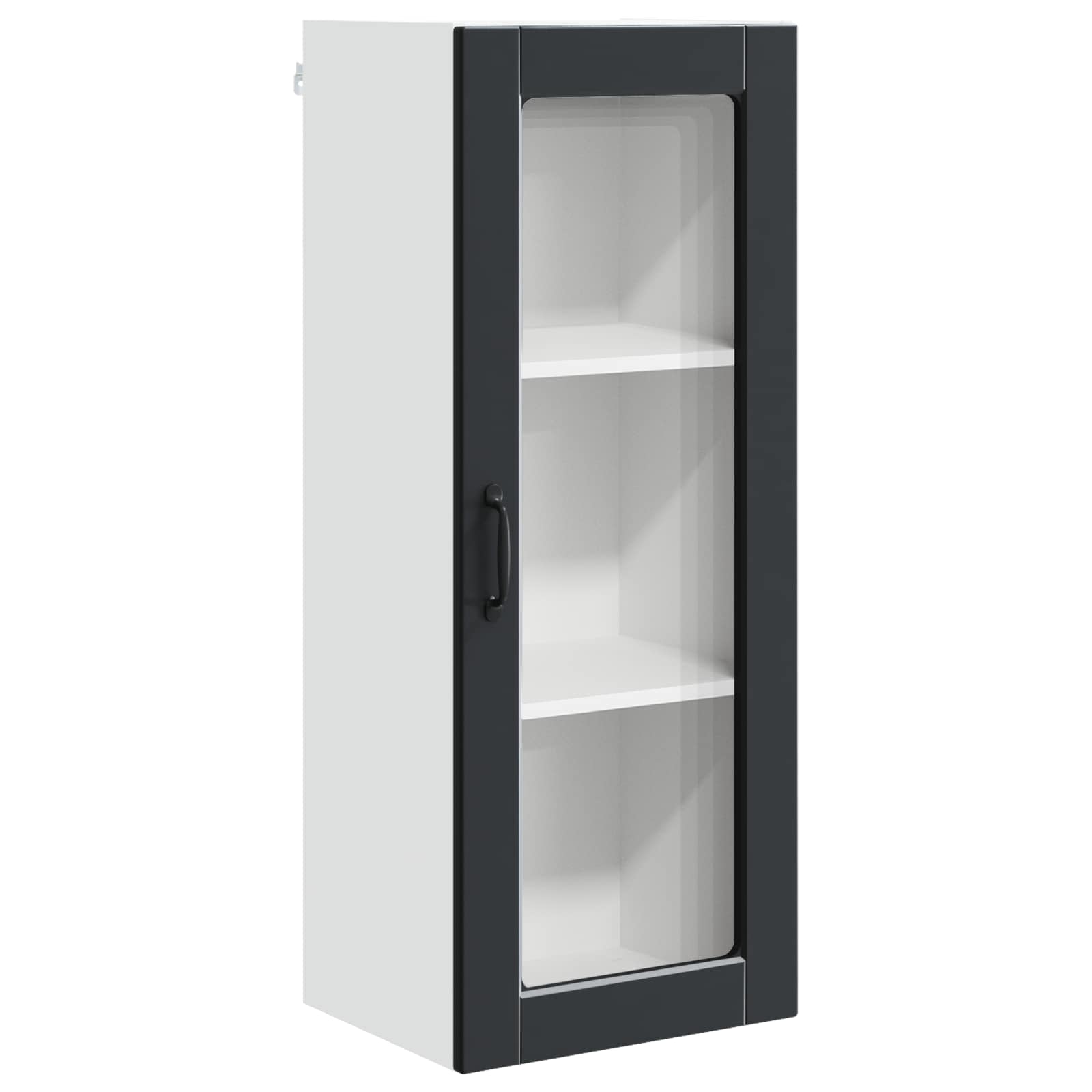Zidni stakleni ormarić Crna 40 x 31 x 100 cm Konstruirano drvo