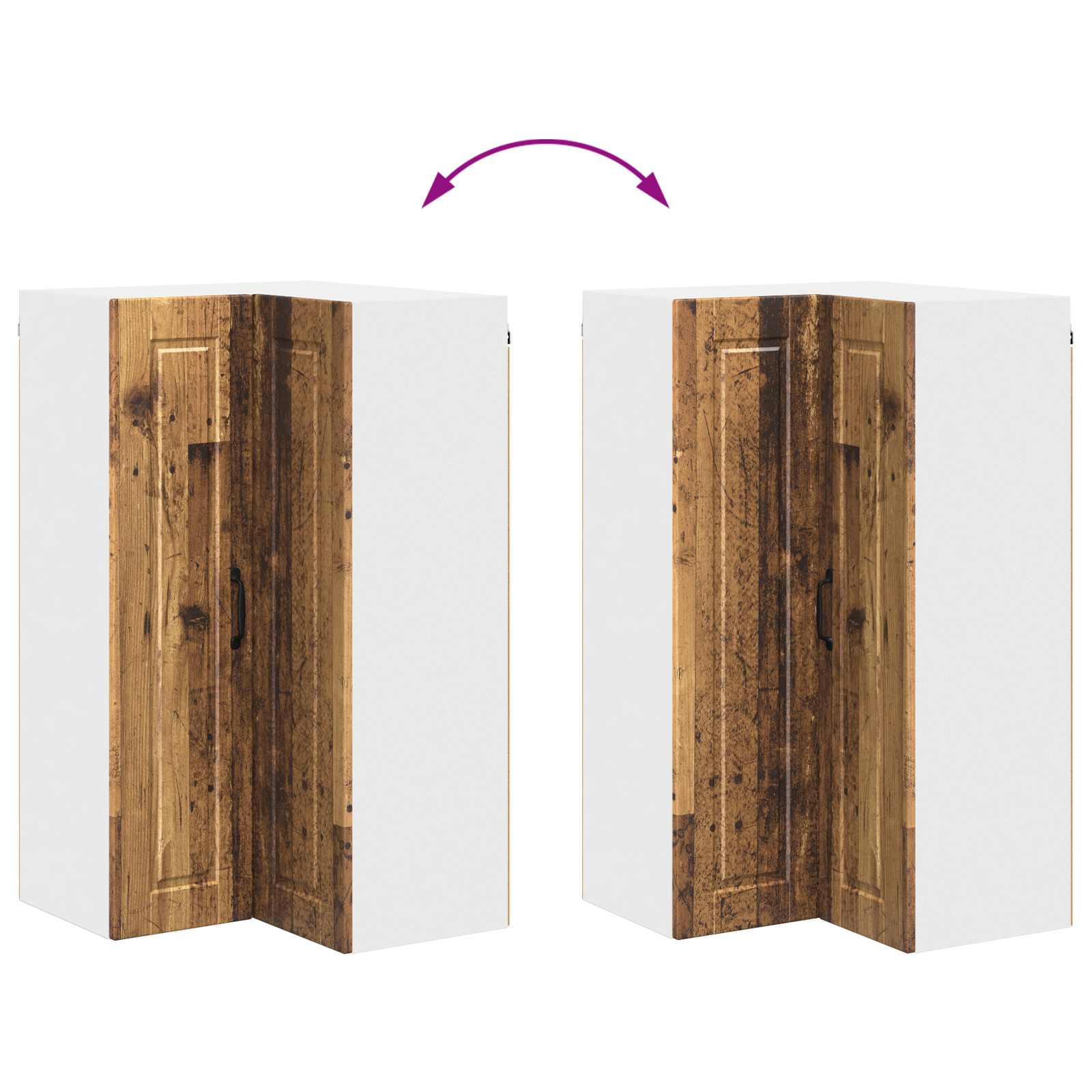 Zidni kutni ormar Staro drvo 57 x 57 x 100 cm Konstruirano drvo