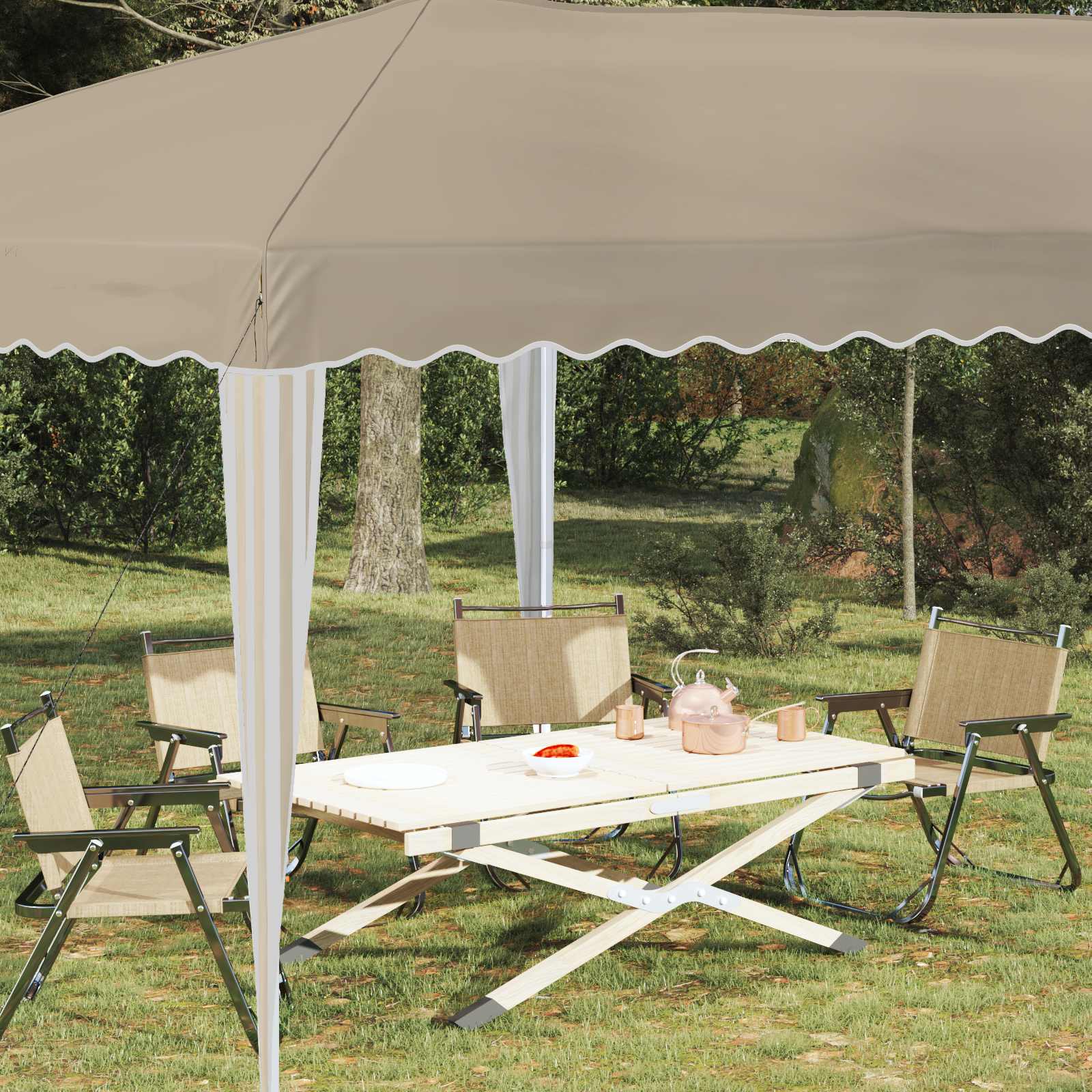 Rastezljivi šator za zabave 575 x 290 x 245 cm Krem
