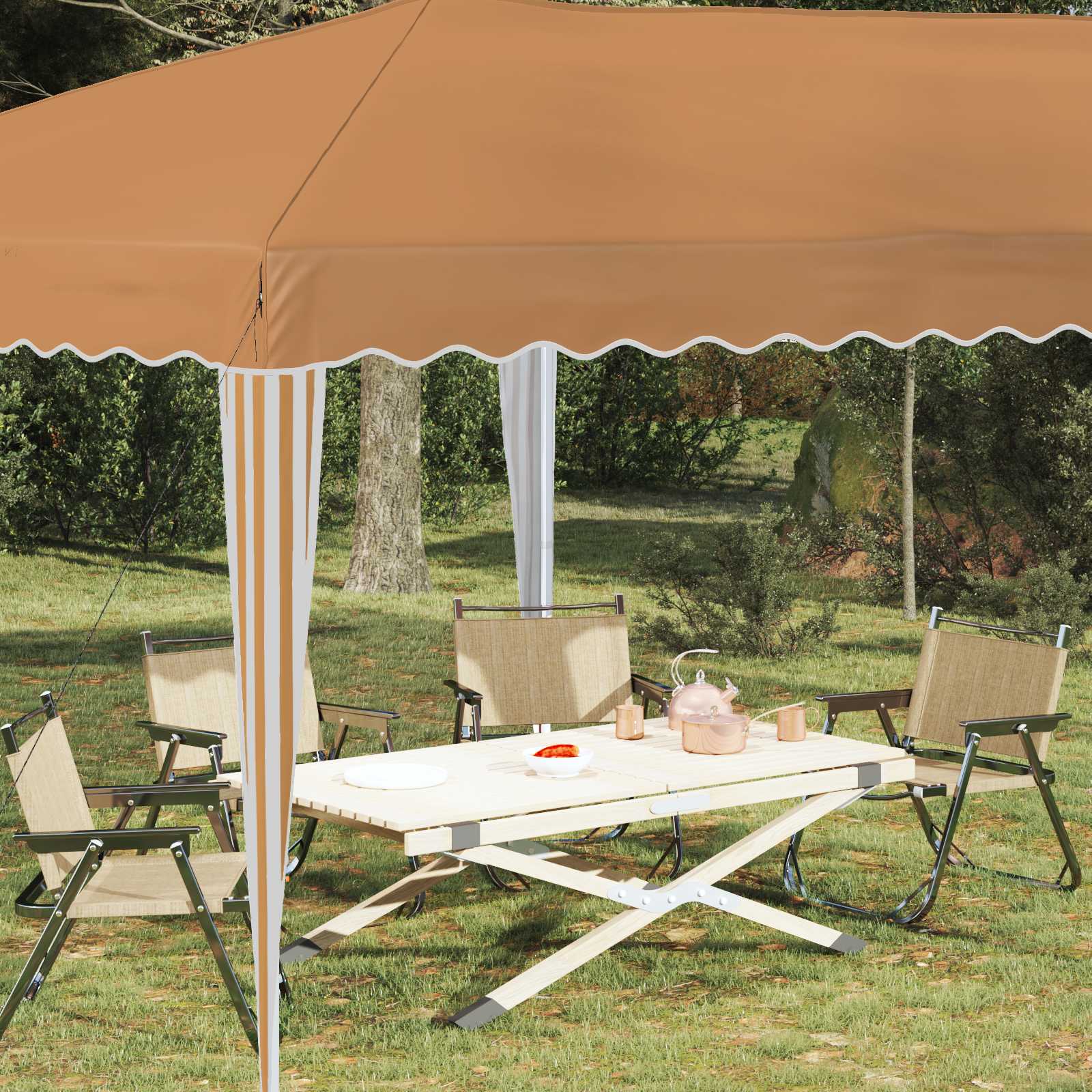 Rastezljivi šator za zabave 575 x 290 x 245 cm Bež