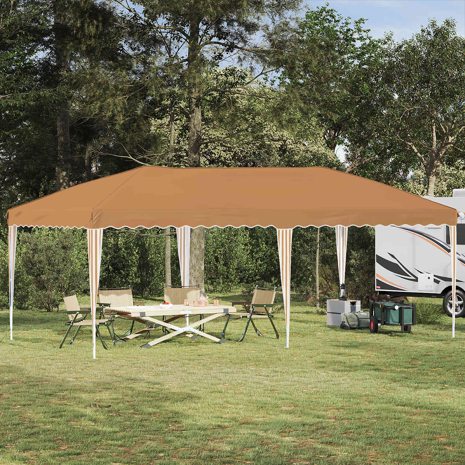 Rastezljivi šator za zabave 575 x 290 x 245 cm Bež