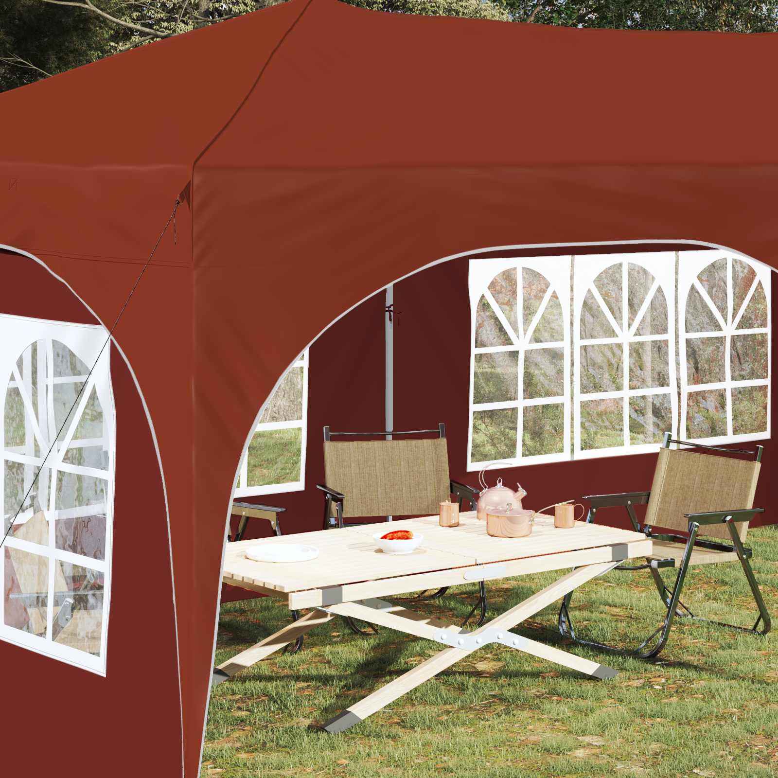 Rastezljivi šator za zabave Terakota 575 x 288 x 245 cm