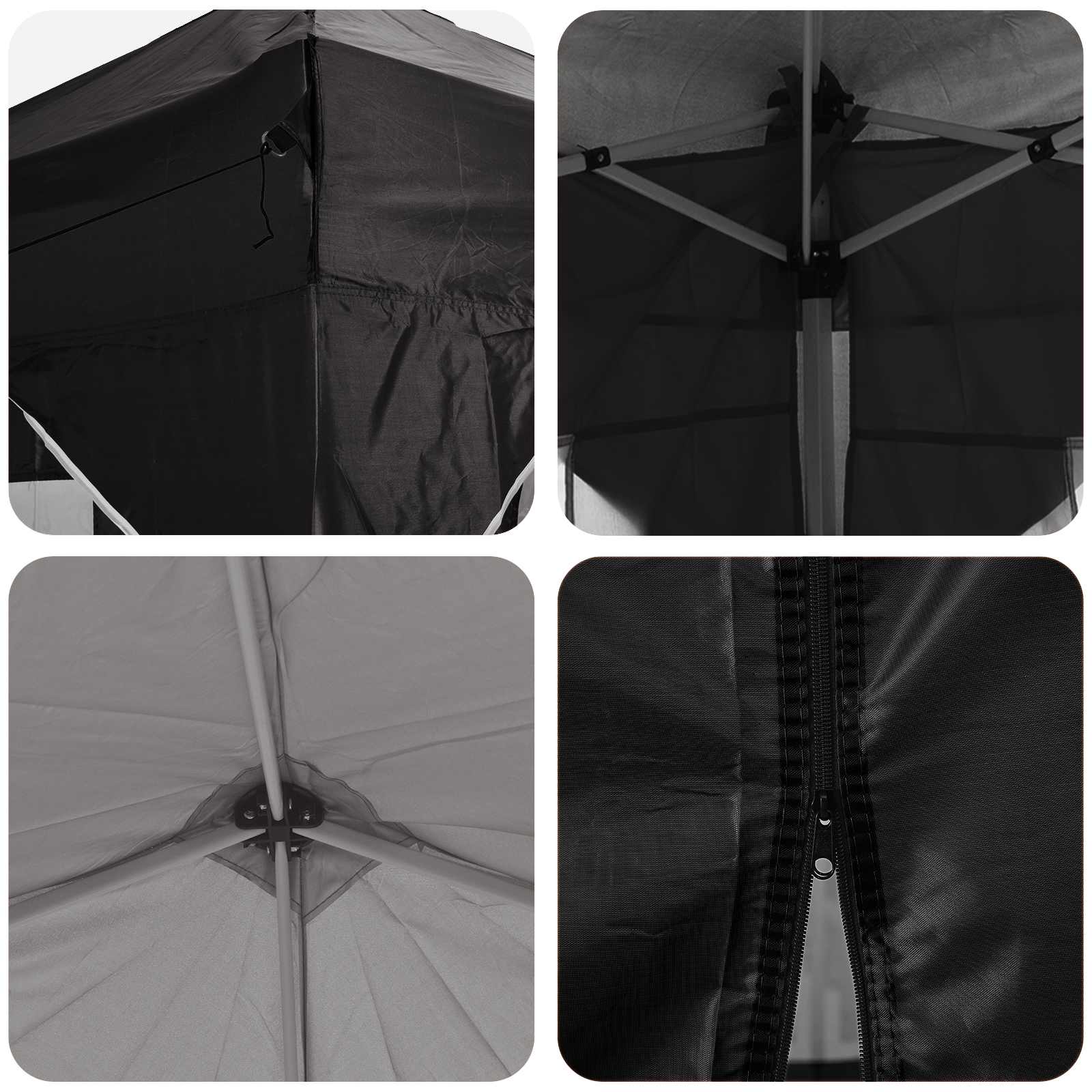 Rastezljivi šator za zabave Crna 575 x 288 x 245 cm