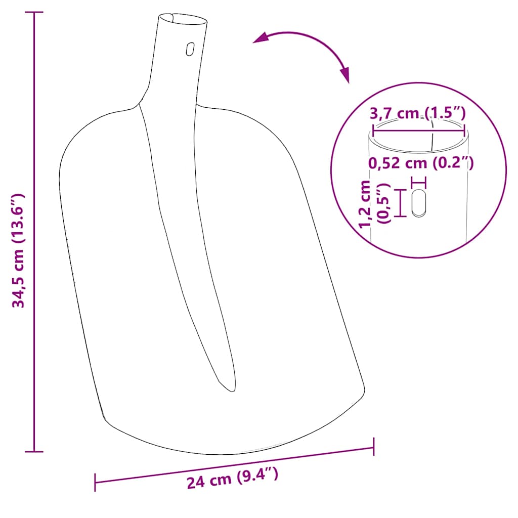 Glava lopate 4 pcs Crna 34,5 x 24 cm Čelik s prahom premazan
