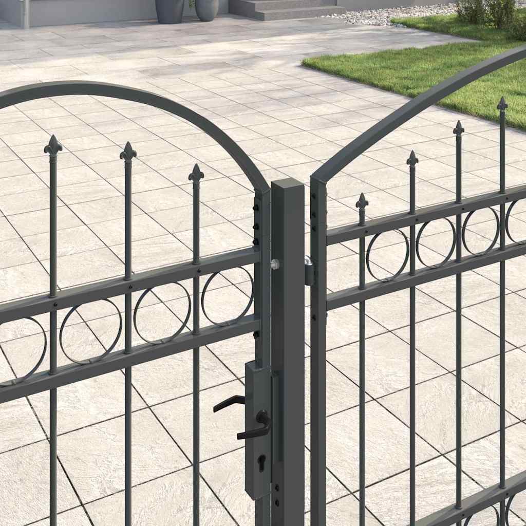 Vrata Ograde za Vrt s Arhivnim Vrh Assen Siva 500 x 75 cm Čelik
