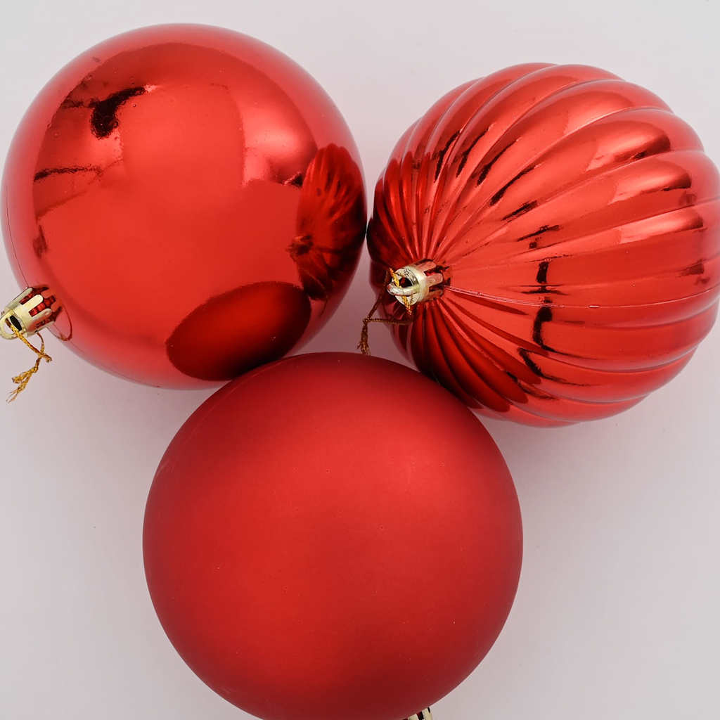 Set božićnih kuglica XL 9 pcs Crvena Plastika