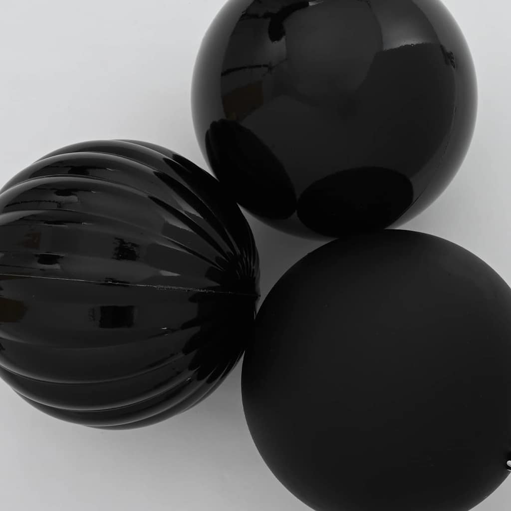 Set Božićnih Kuglica XL 9 pcs Crna Plastika