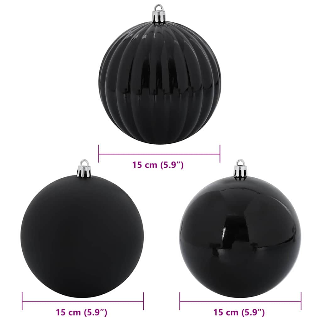 Set Božićnih Kuglica XL 9 pcs Crna Plastika