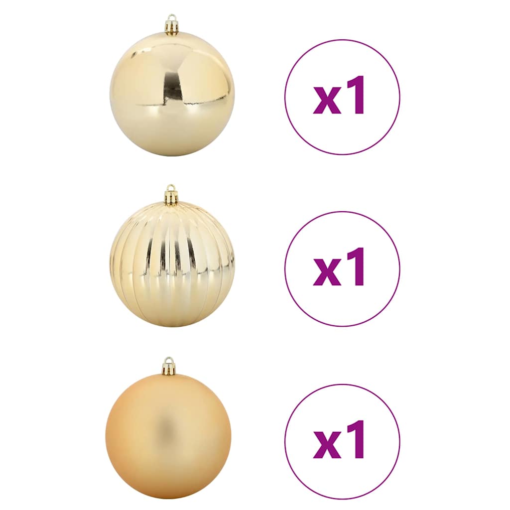 Set božićnih kuglica XXL 3 pcs Zlatno Plastika