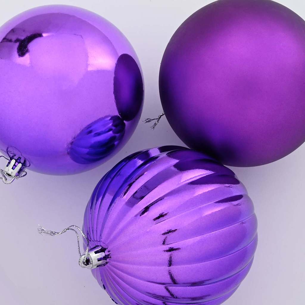 Set kuglica za božićno drvce XXL 4 pcs Lila Plastika