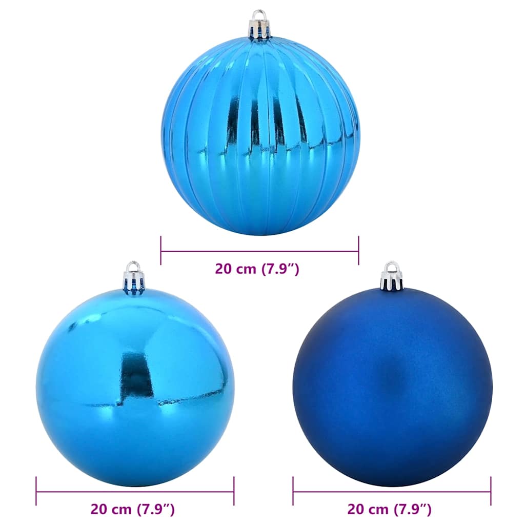 Set božićnih kuglica XXL 4 pcs Plava Plastika