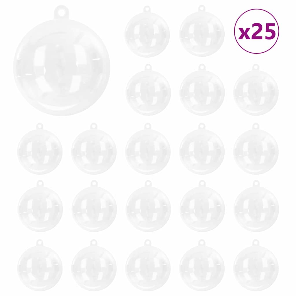 Set Božićnih Ukrasnih Kuglica 25 pcs *Transparent*an Ø 10 cm
