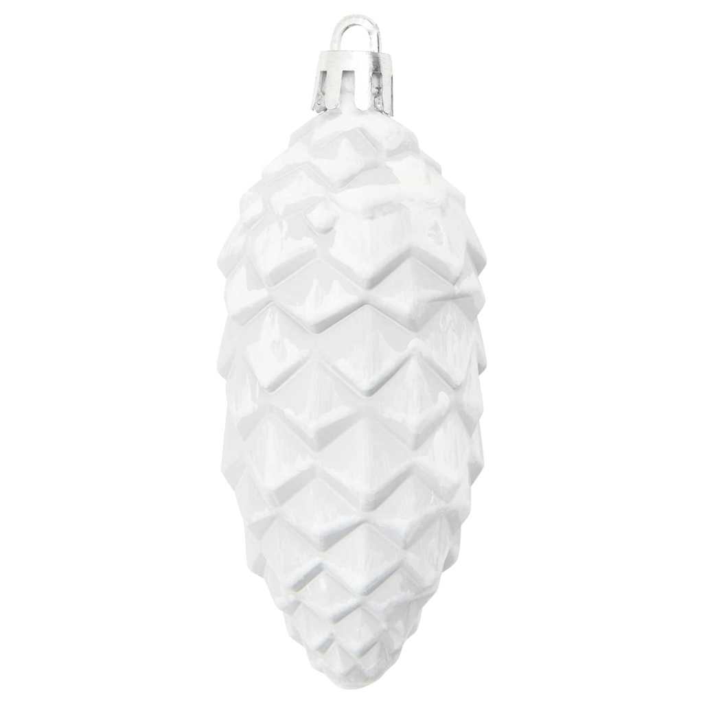 Božićna kuglica s četinicom 40 pcs Bijelo Plastika