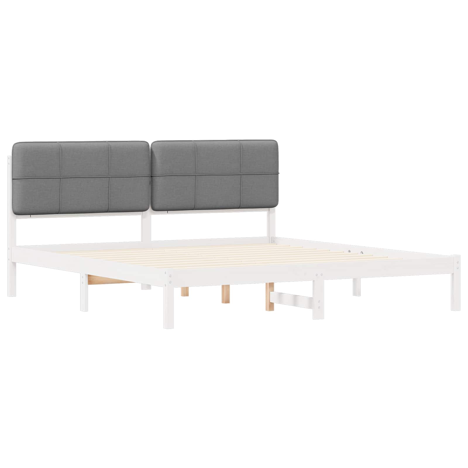 Krevetni okvir s tapiciranim uzglavljem Tamno siva 200 x 200 cm