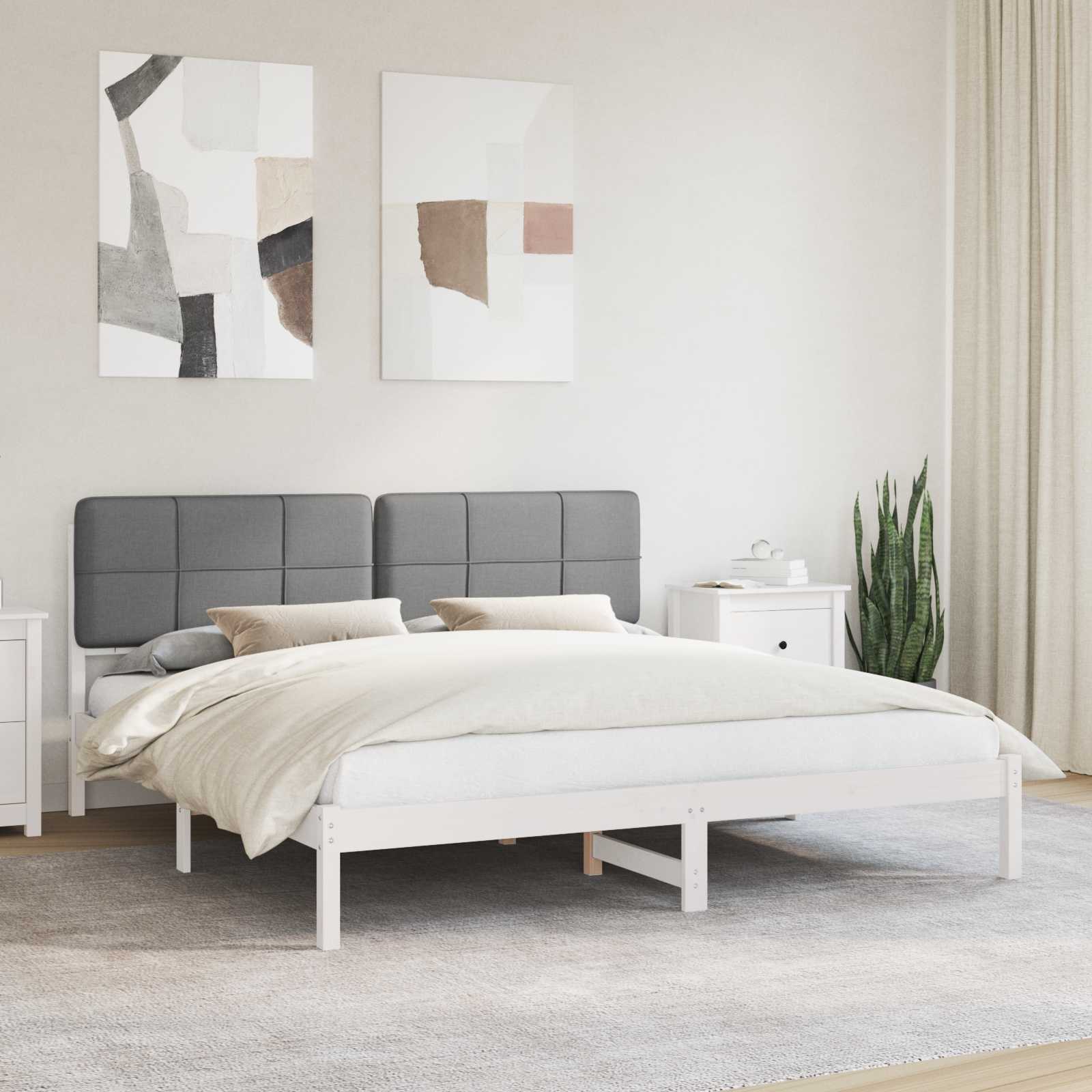 Krevetni okvir s tapiciranim uzglavljem Crna 200 x 200 cm