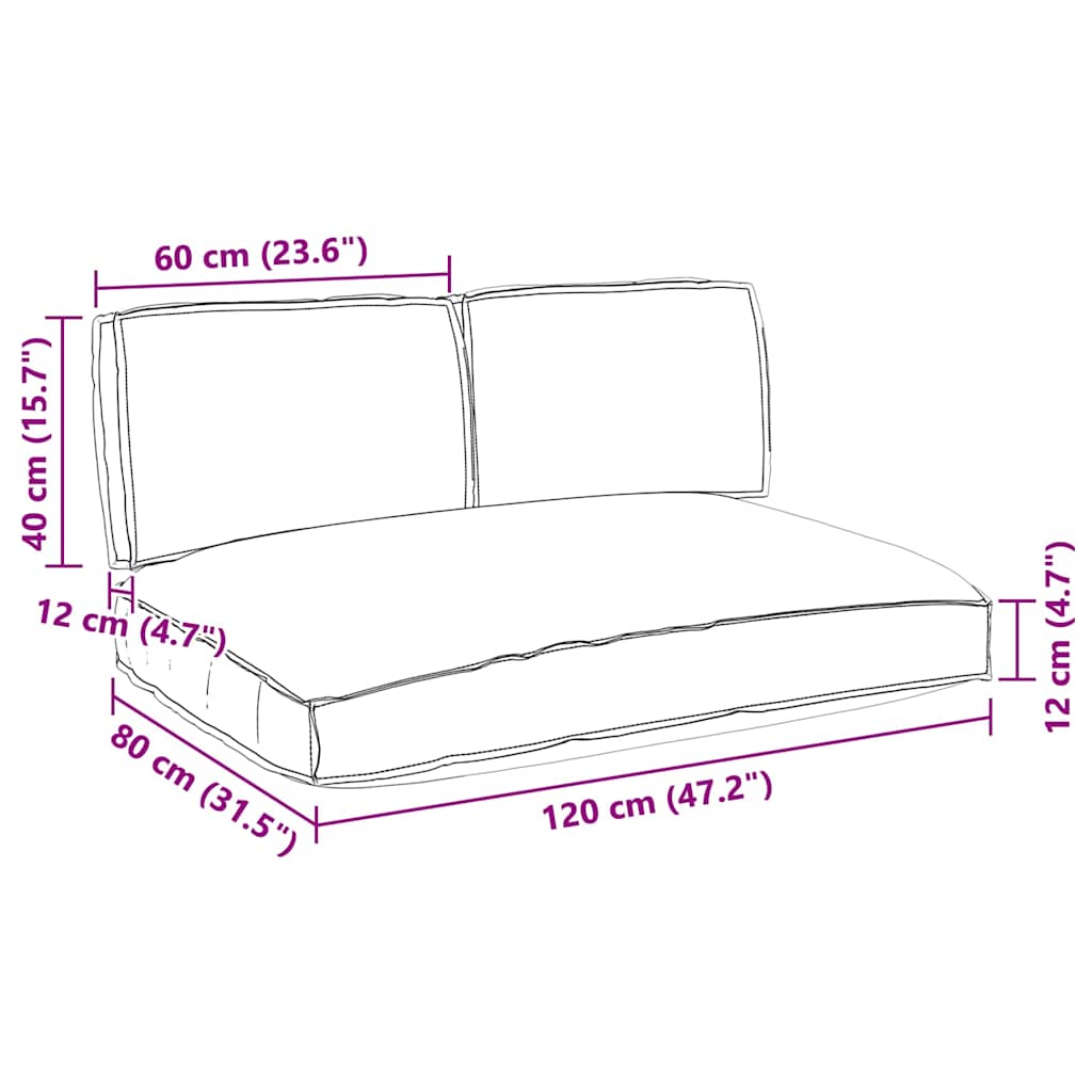 Set jastučića 3 pcs Antracit Oxford tkanina