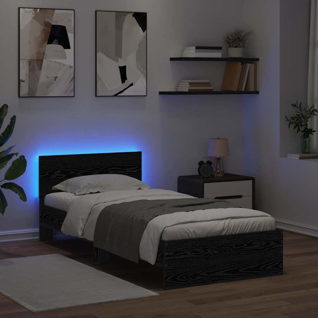 Krevetna konstrukcija Crni hrast 90 x 200 cm Konstruirano drvo