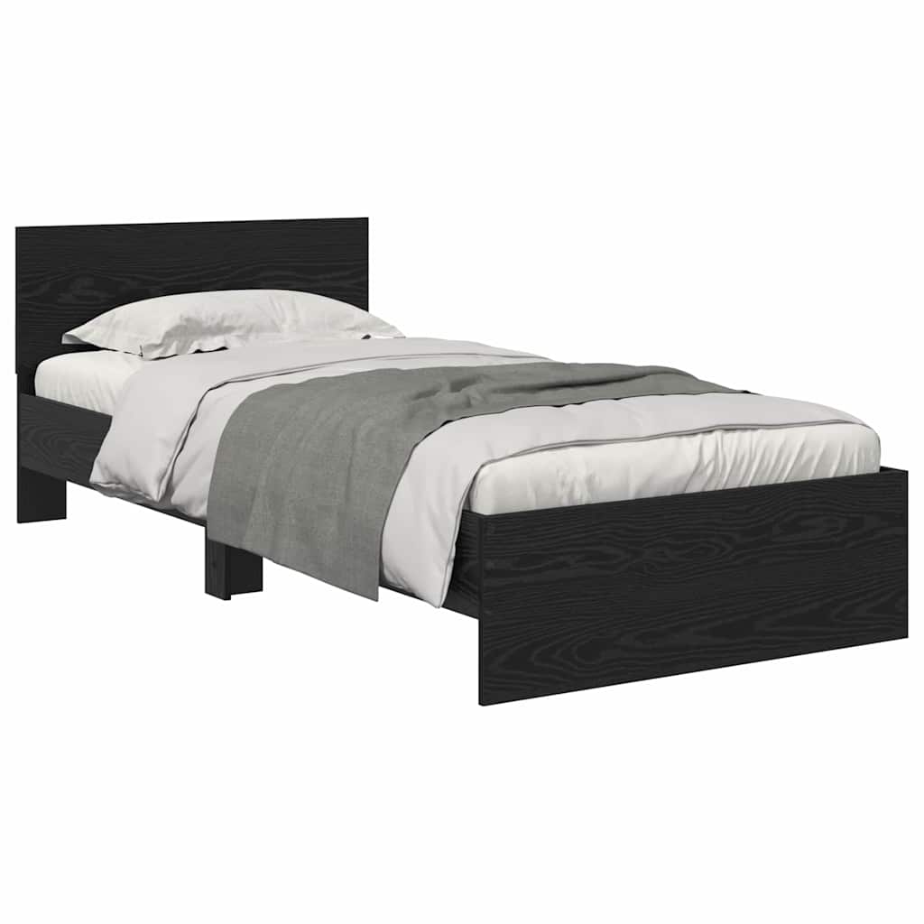 Krevetna konstrukcija Crni hrast 90 x 190 cm Konstruirano drvo