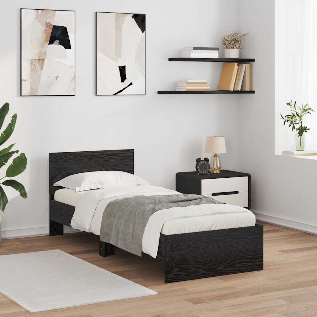 Krevetna konstrukcija Crni hrast 75 x 190 cm Konstruirano drvo