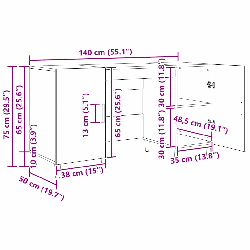 Stol s policom Staro drvo 140 x 50 x 75 cm Konstruirano drvo