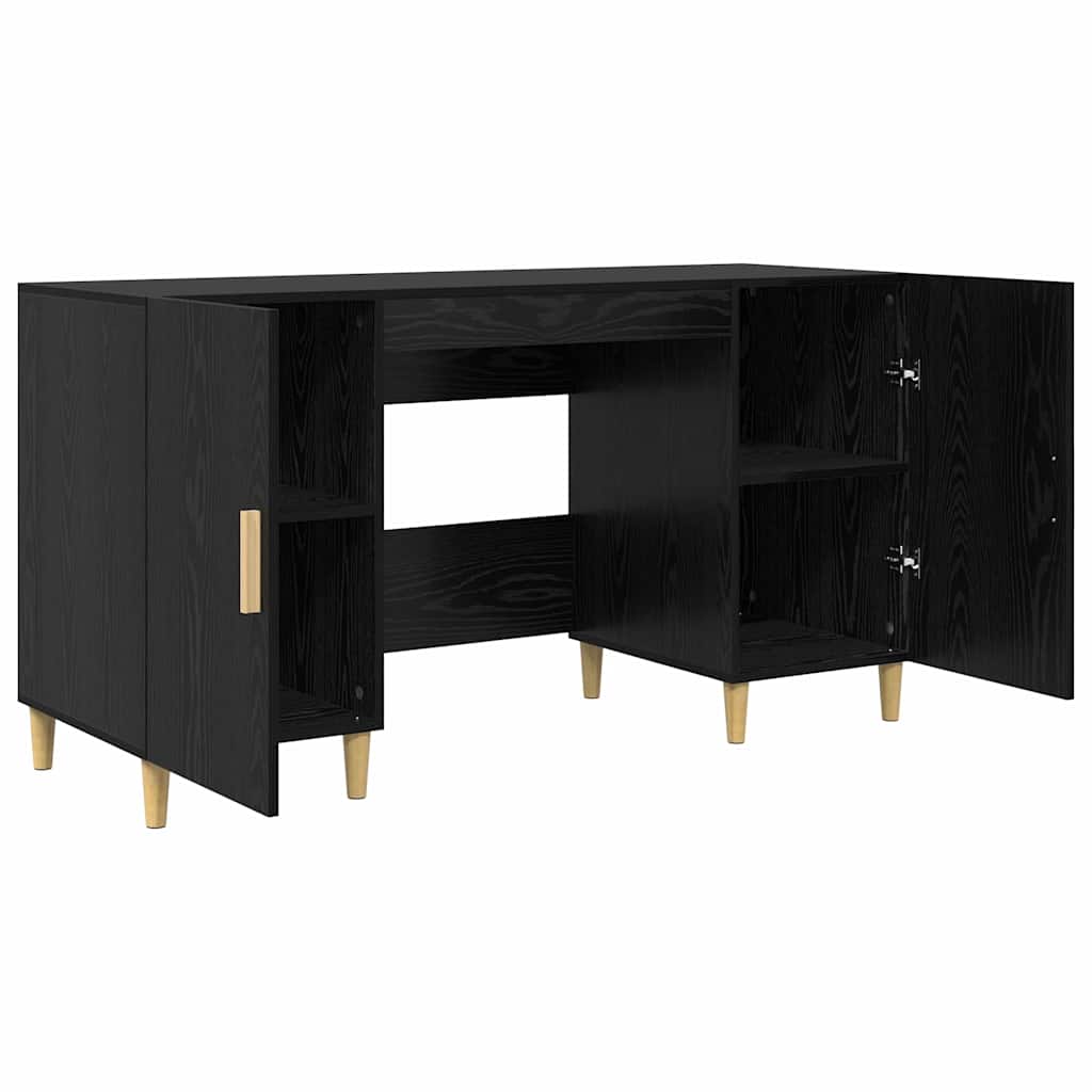 Stol s policom Crni hrast 140 x 50 x 75 cm Konstruirano drvo