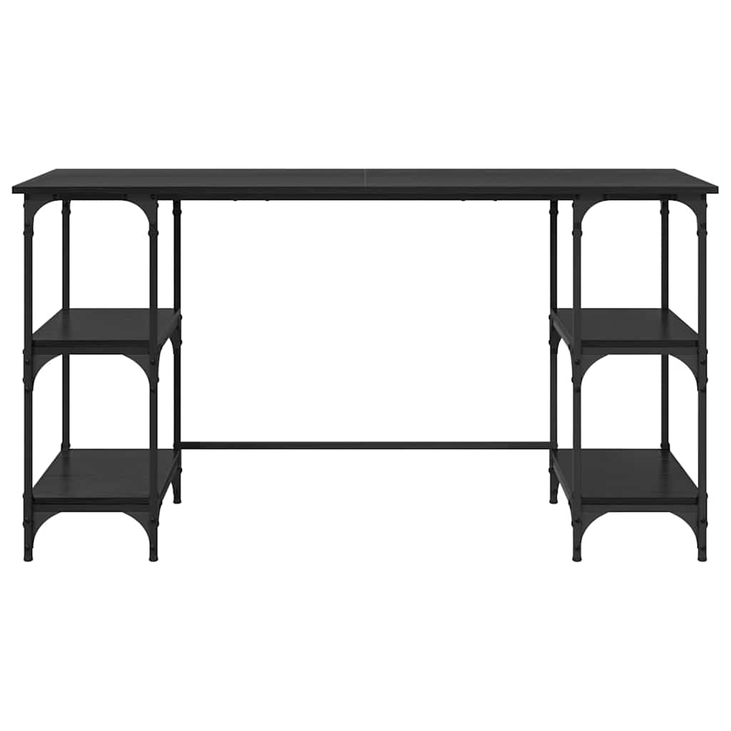 Stol s policom Crni hrast 140 x 50 x 75 cm Konstruirano drvo