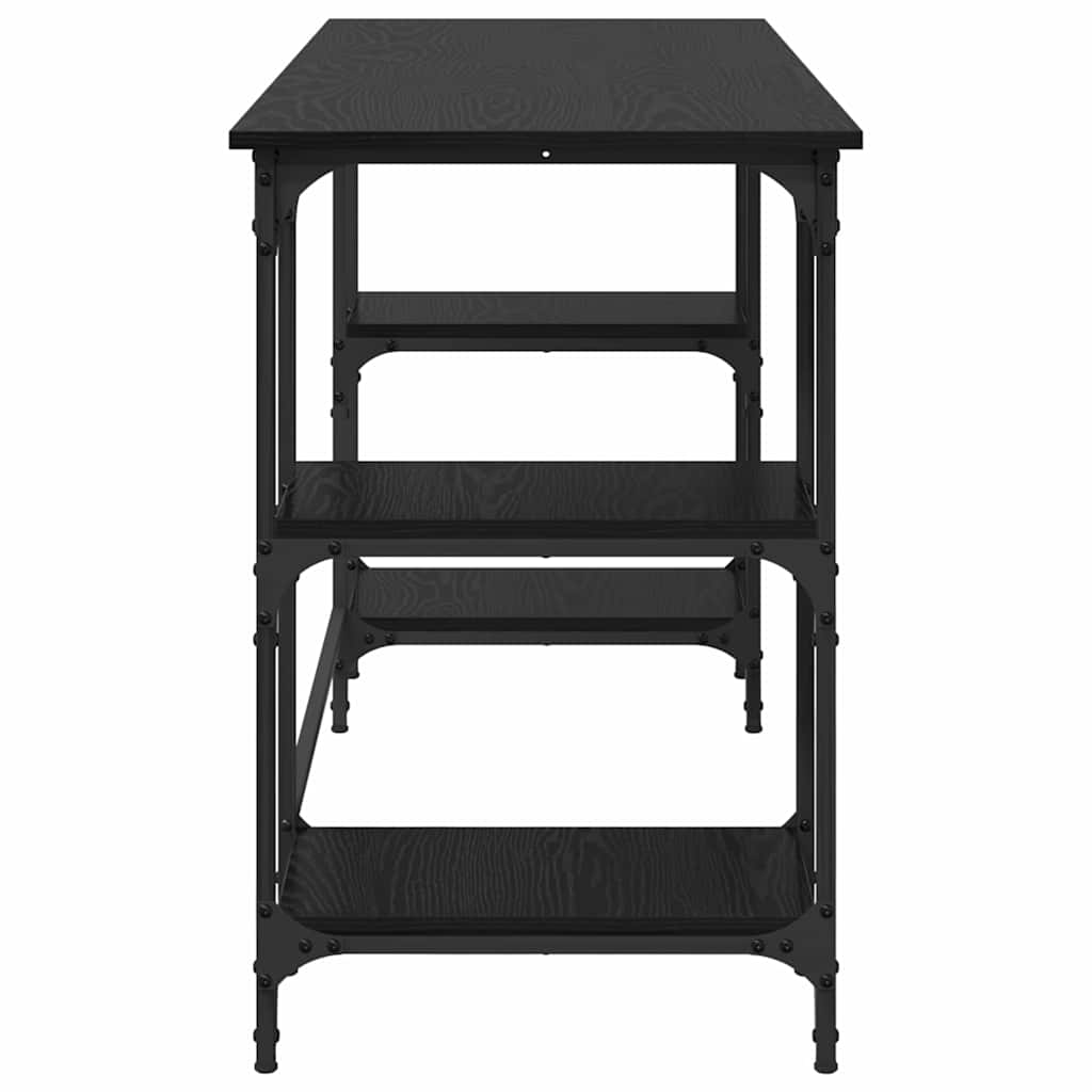 Stol s policom Crni hrast 140 x 50 x 75 cm Konstruirano drvo