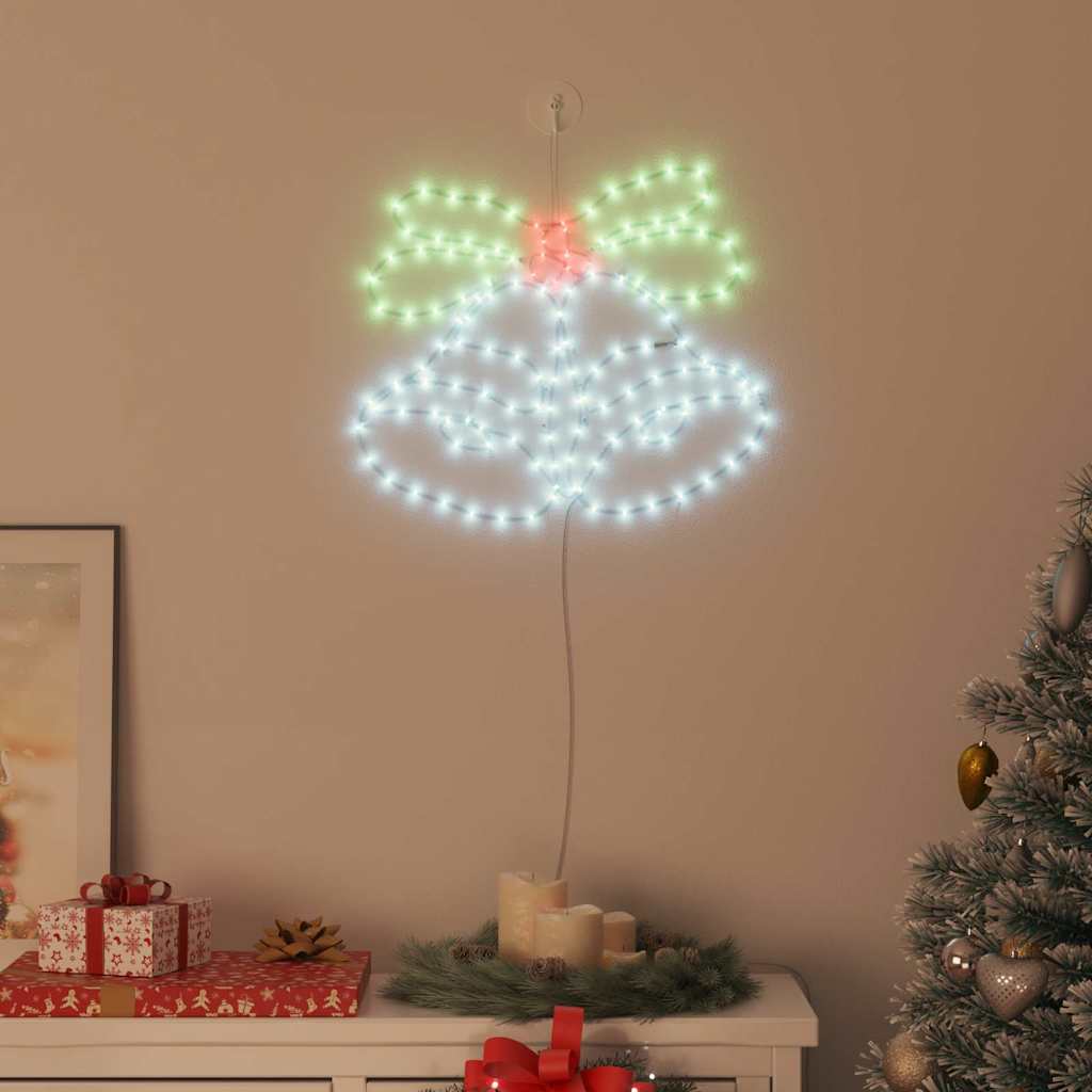 Božićna Zvona s 144 LED svjetlima Šareni 57 x 47,5 cm PVC