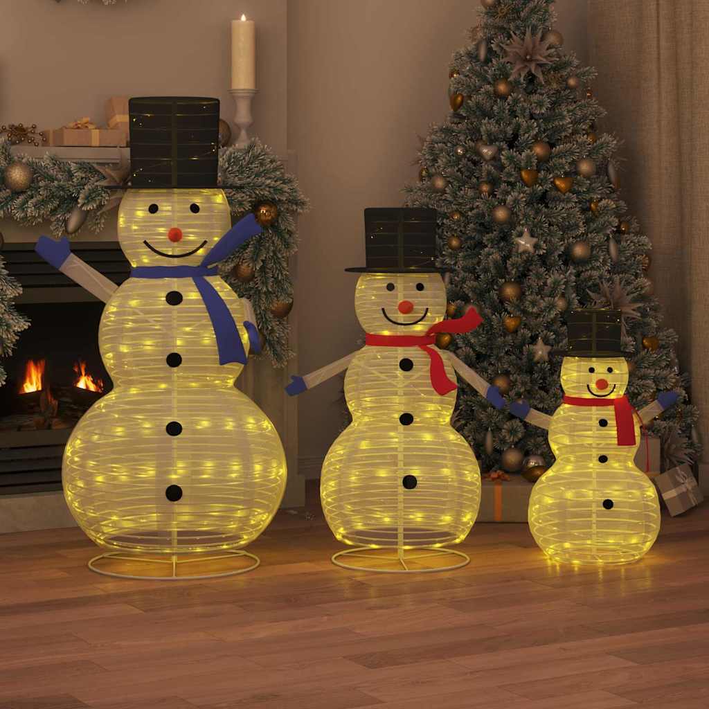 Obitelj božićnih snjegovića 3 pcs Topla bijela tkanina
