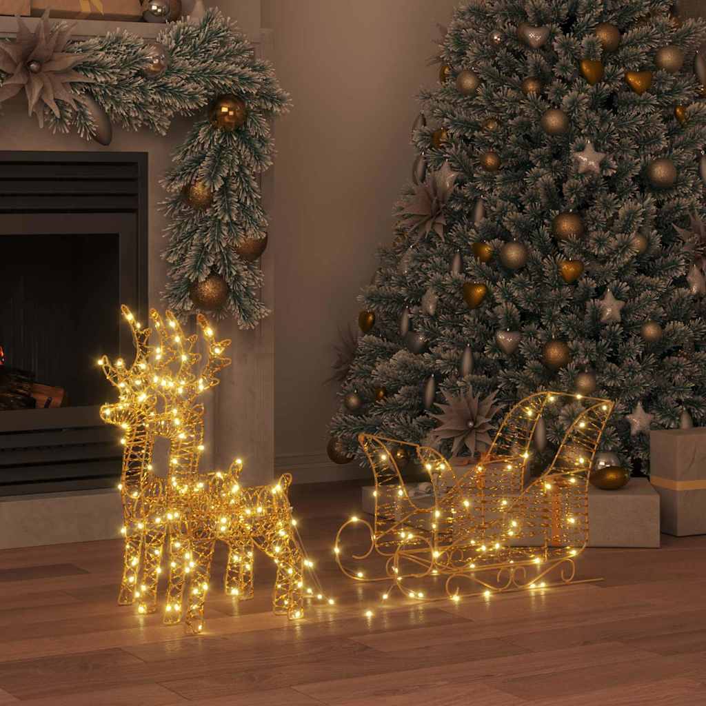 Reindeer vuče saonice Topla bijela 30 x 12 x 55 cm PET
