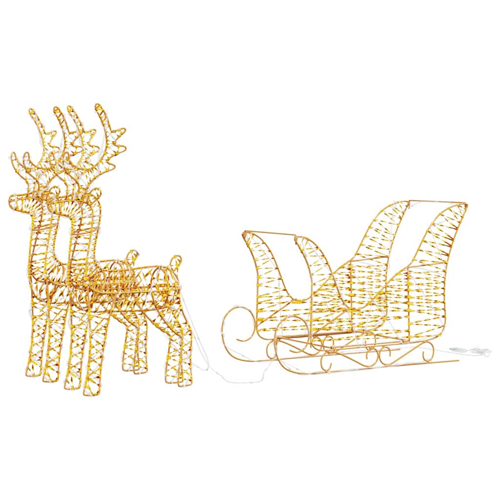 Reindeer vuče saonice Topla bijela 30 x 12 x 55 cm PET
