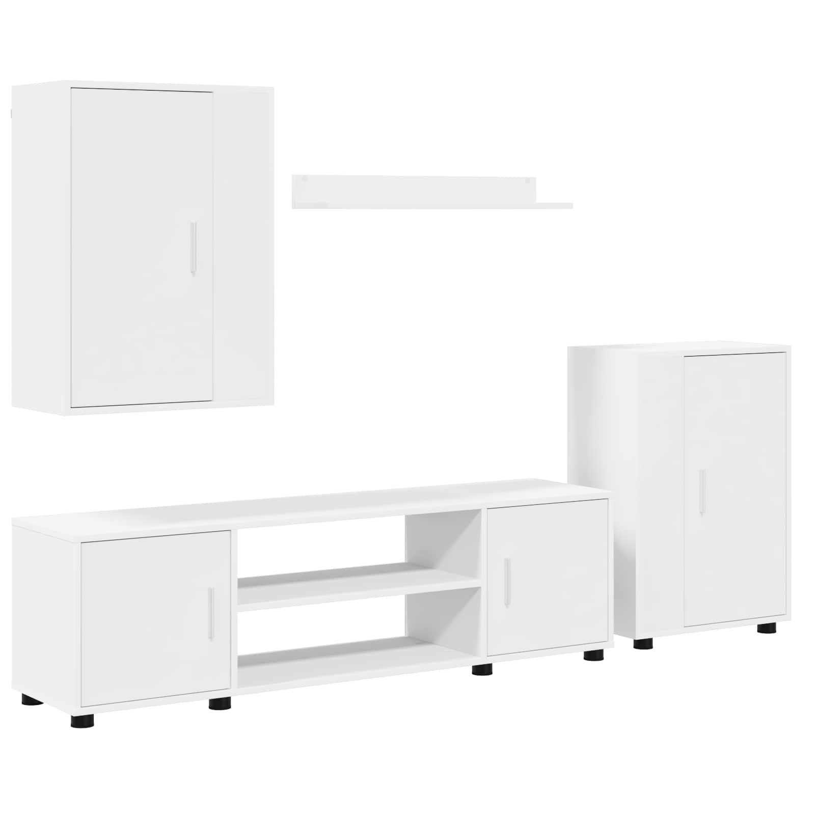 Set TV komoda Zidne 4 pcs Bijelo Konstruirano drvo