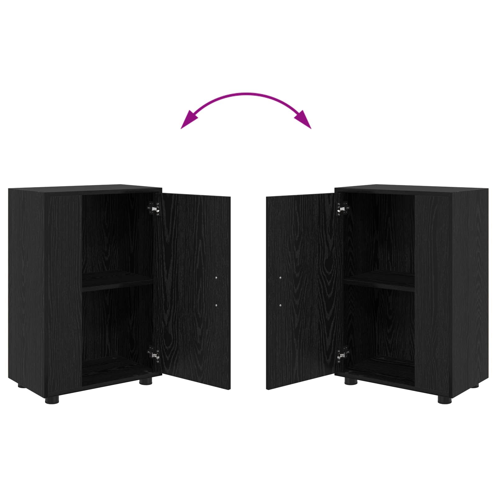 Set TV komoda Zidne 4 pcs Crni hrast Konstruirano drvo