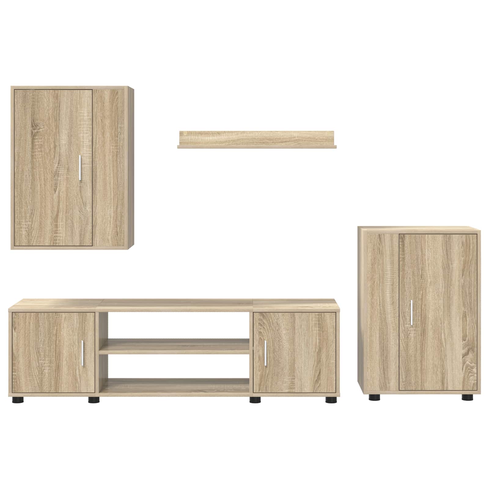 Set TV komoda Zidne 4 pcs Sonoma hrast Konstruirano drvo