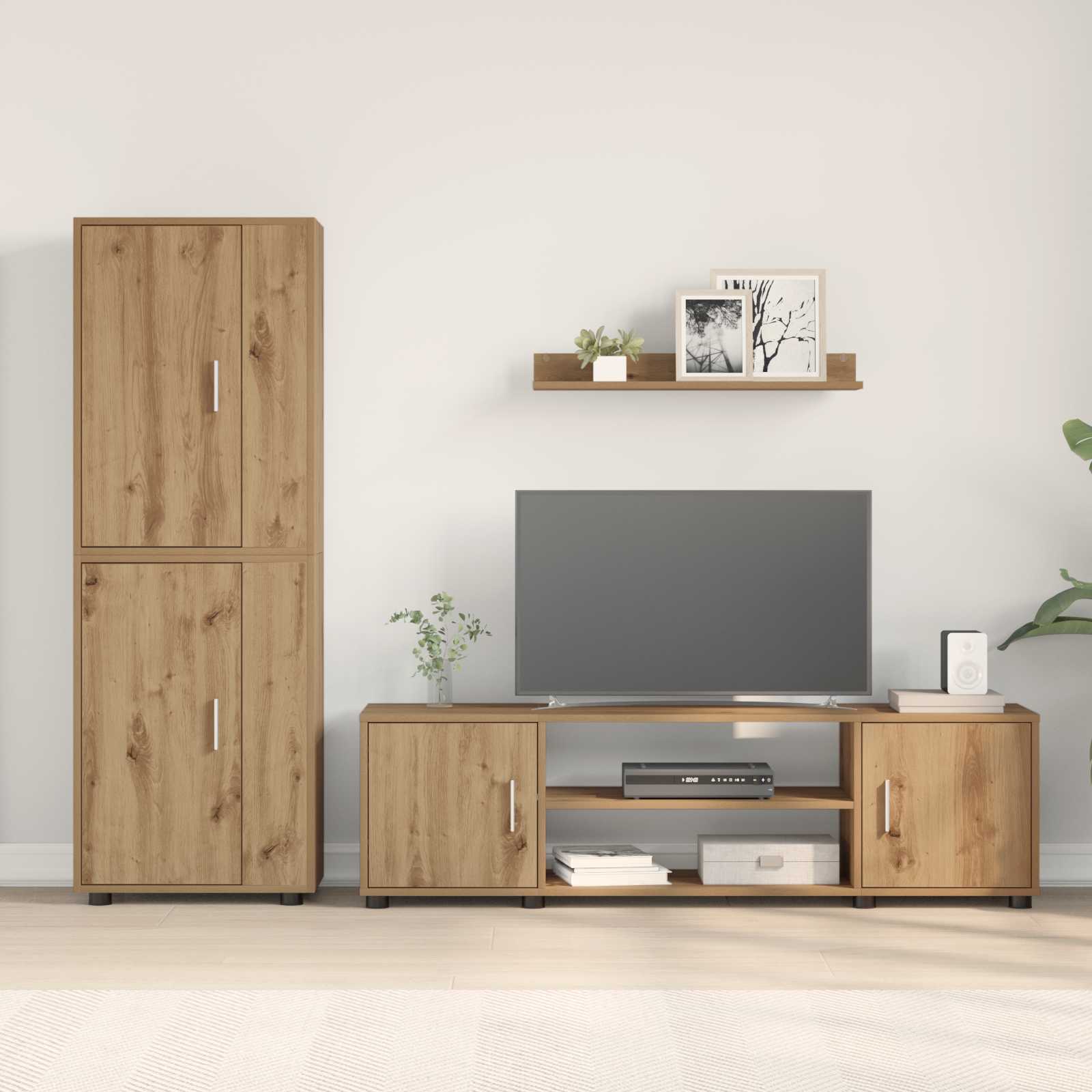 Set TV komoda Zidne 4 pcs Umjetnički hrast Konstruirano drvo