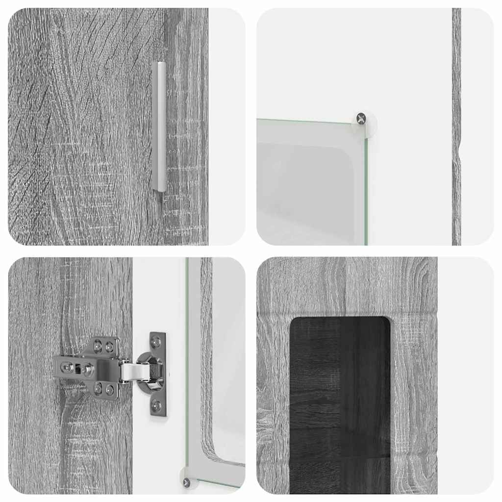Highboard FLORIN Siva Sonoma 60 x 35 x 182 cm Konstruirano drvo