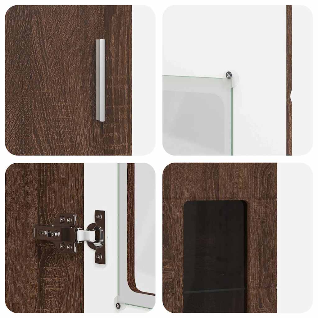 Highboard FLORIN Smeđi hrast 60 x 35 x 182 cm Konstruirano drvo