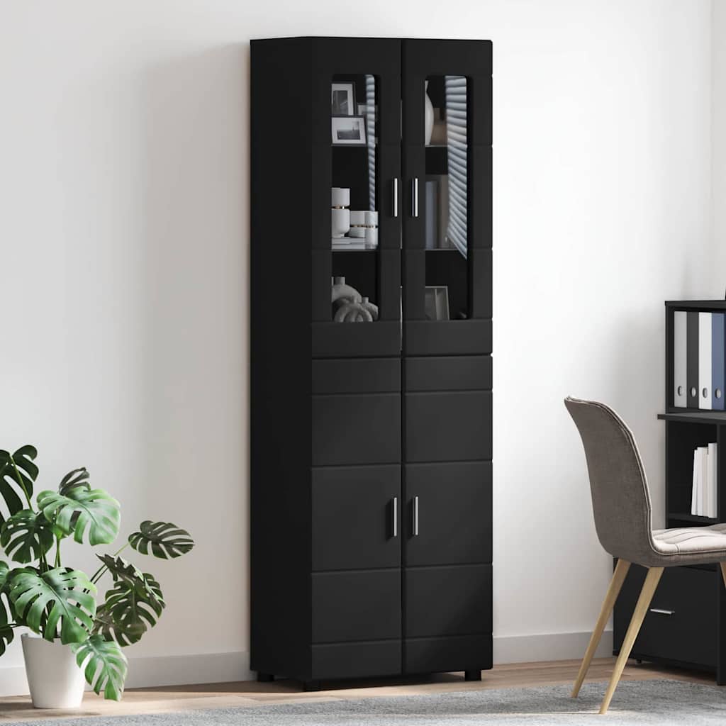 Highboard FLORIN Crna 60 x 35 x 182 cm Konstruirano drvo