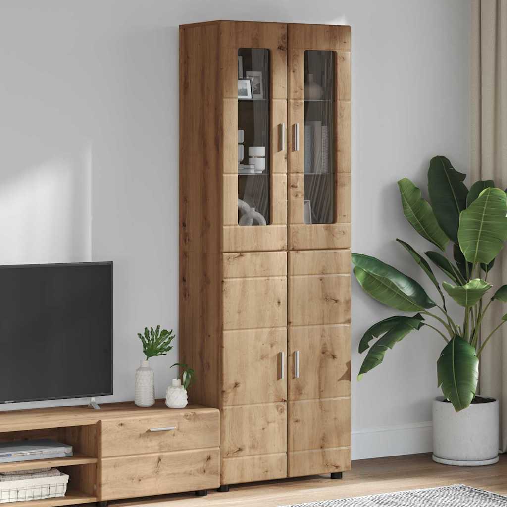 Highboard s policom FLORIN Umjetnički hrast 60 x 35 x 182 cm