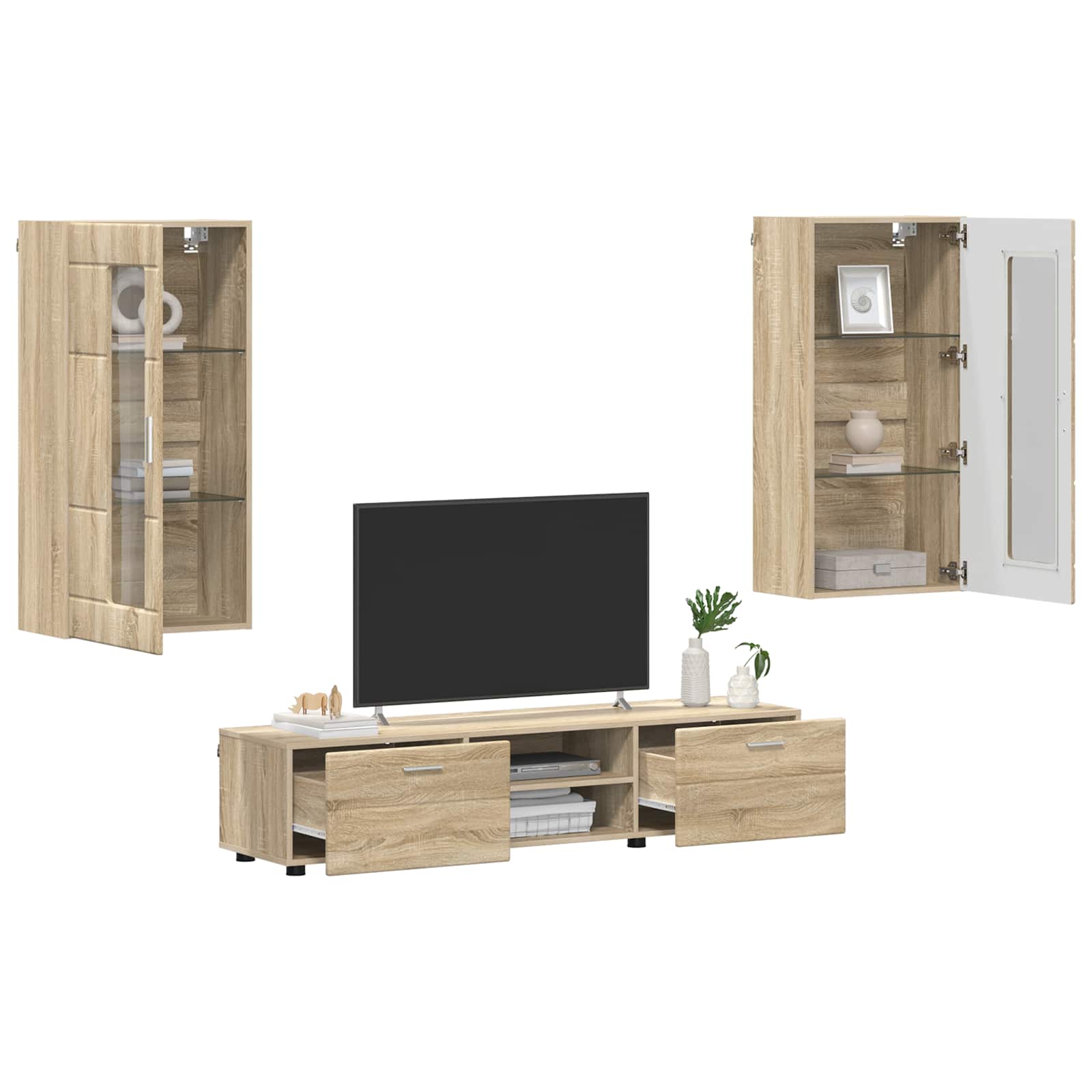 Set TV komoda Zidne FLORIN 3 pcs Sonoma hrast Konstruirano drvo