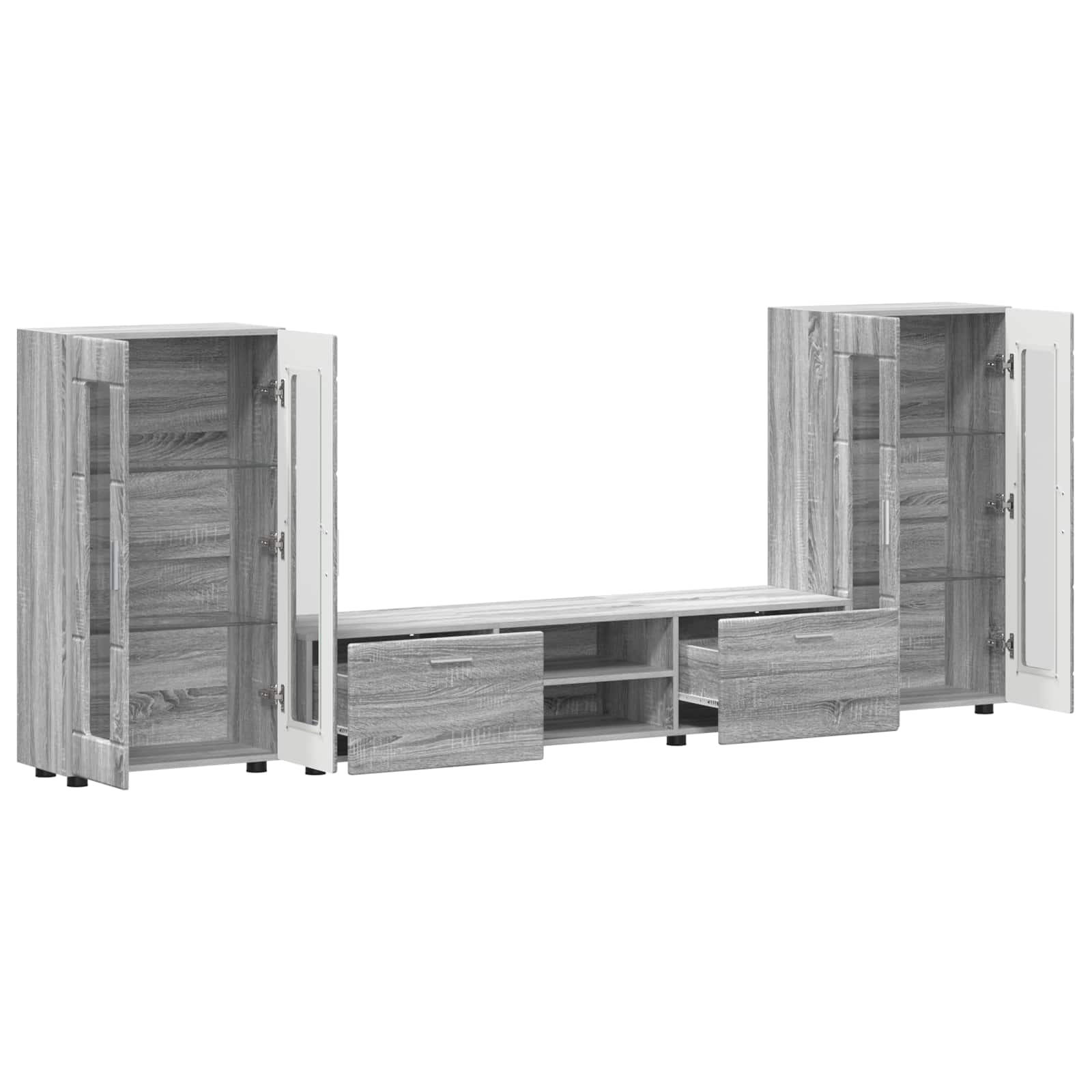 Set TV komoda FLORIN 3 pcs Siva Sonoma Konstruirano drvo