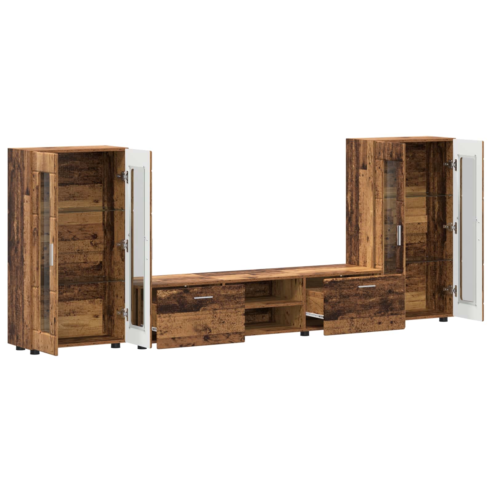 Set TV komoda FLORIN 3 pcs Staro drvo Konstruirano drvo