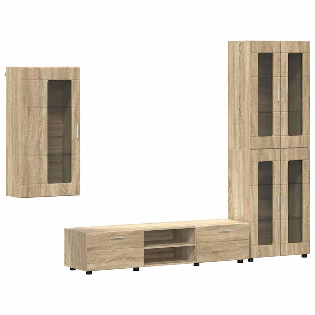 Set TV komoda Zidne FLORIN 3 pcs Sonoma hrast Konstruirano drvo