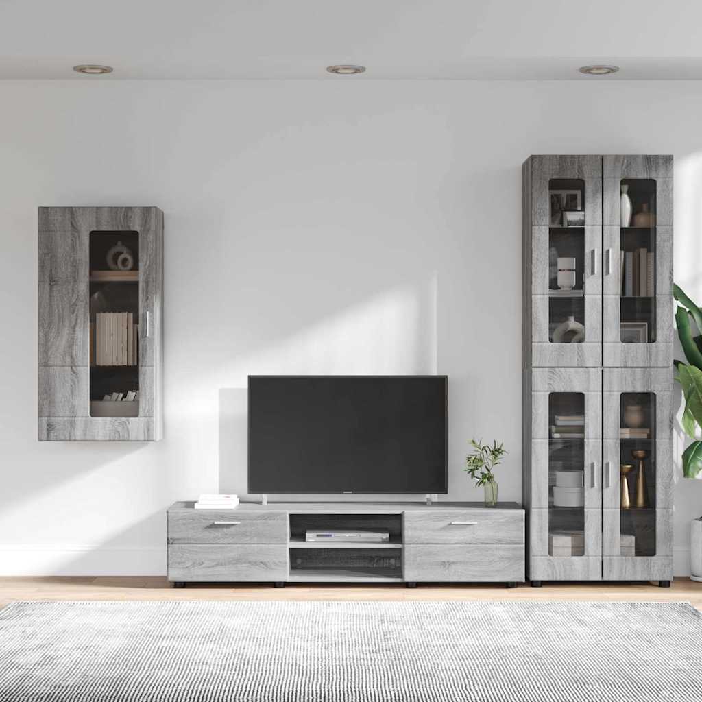 Set TV komoda Zidne FLORIN 3 pcs Siva Sonoma Konstruirano drvo