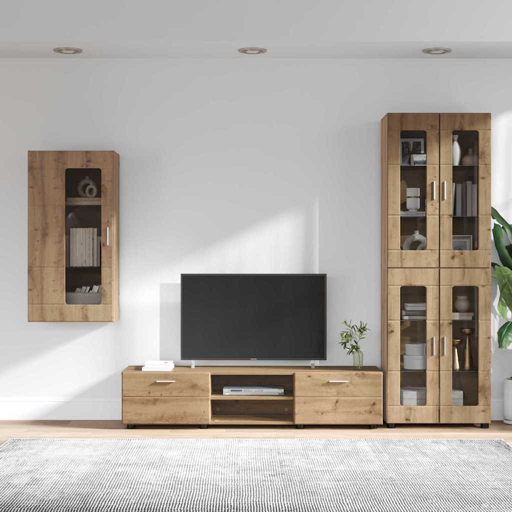 Set TV komoda FLORIN 3 kom. Umjetnički hrast Konstruirano drvo