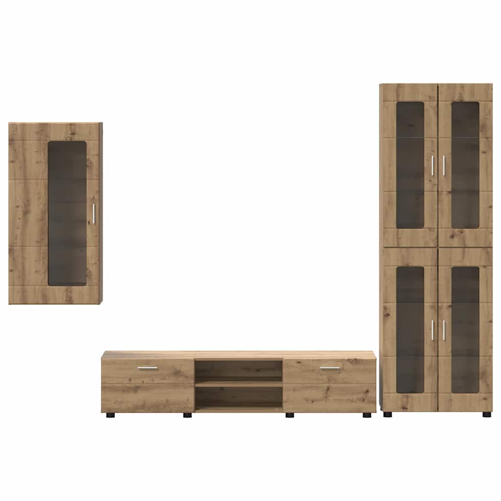 Set TV komoda FLORIN 3 pcs Umjetnički hrast Konstruirano drvo