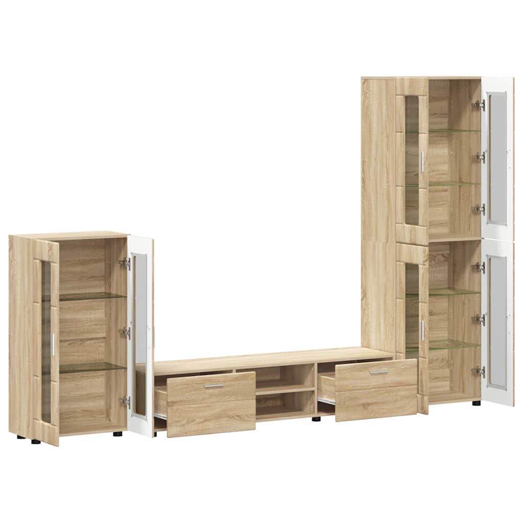 Set TV komoda FLORIN 3 pcs Sonoma hrast Konstruirano drvo