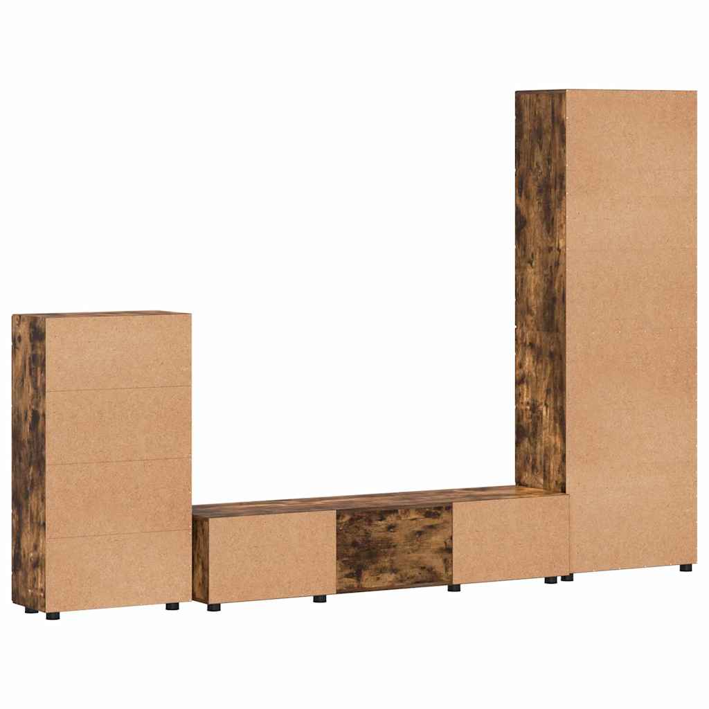 Set TV komoda FLORIN 3 pcs Dimljeni hrast Konstruirano drvo